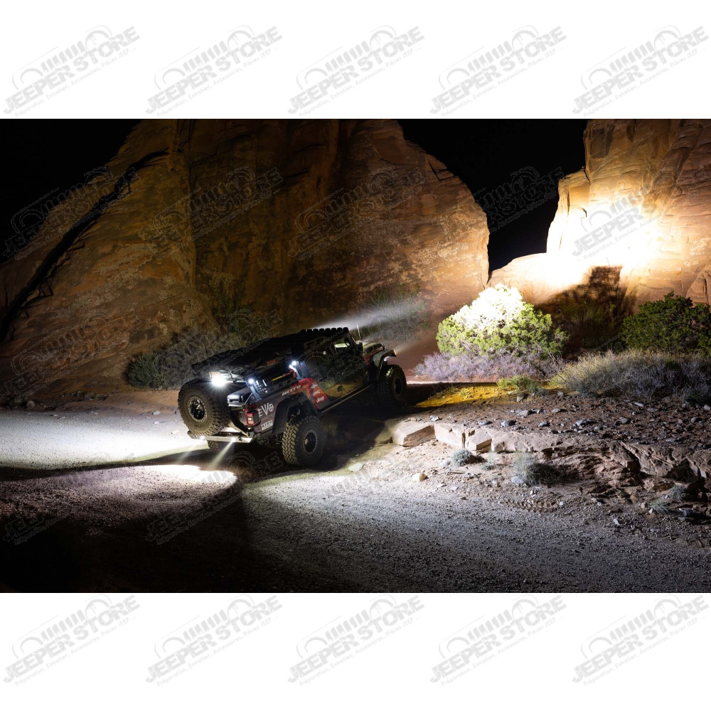 Rampe de 8 phares LED de 50" complète KC Hilites pour Jeep Wrangler JL