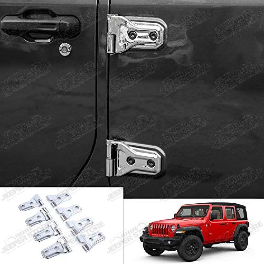 Kit enjoliveurs de charnières de portes (couleur: chrome) Jeep Wrangler JL 