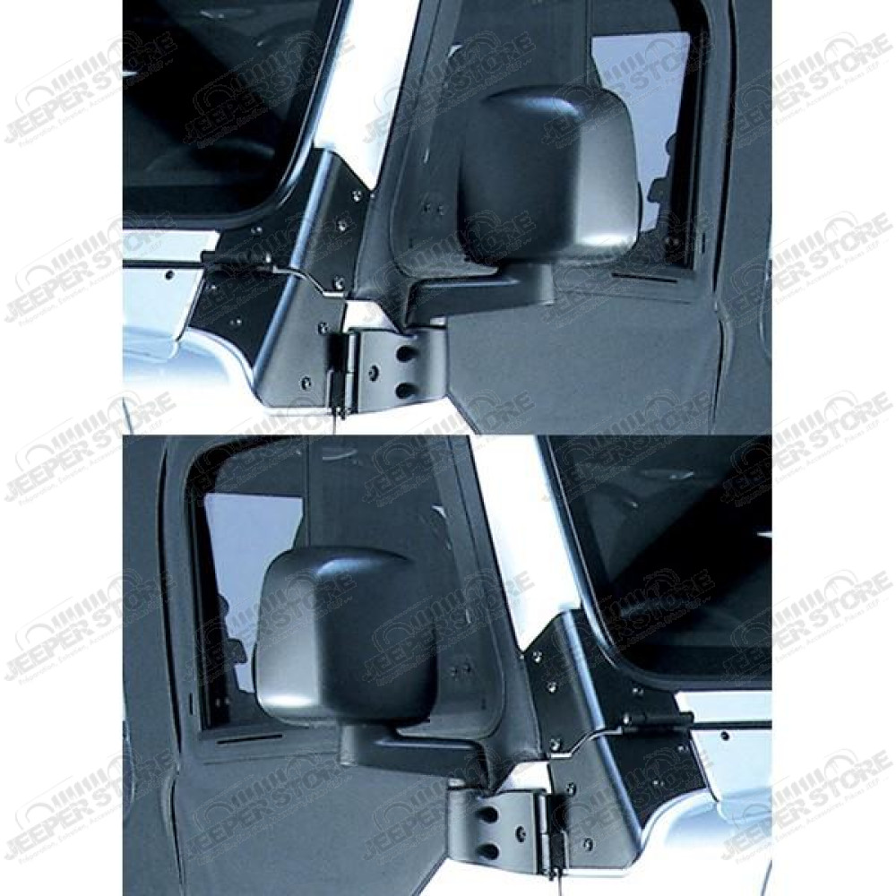 Door Mirror Kit, Black; 87-06 Jeep Wrangler YJ/TJ