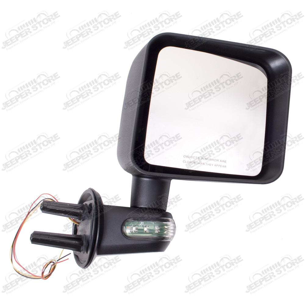 Door Mirror, Right, LED Turn Signal, Black 07-18 Jeep Wrangler JK
