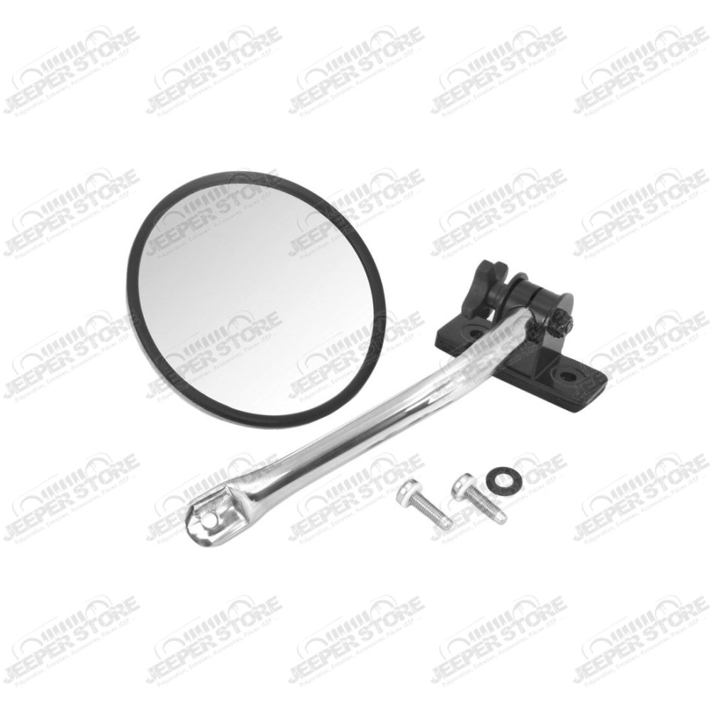 Quick Release Mirror Relocation, Stainless; 97-18 Jeep Wrangler