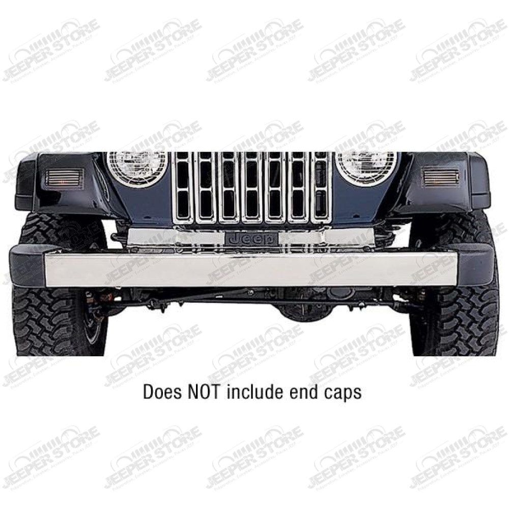 Bumper, Front, Without Holes, Stainless Steel; 97-06 Jeep Wrangler TJ