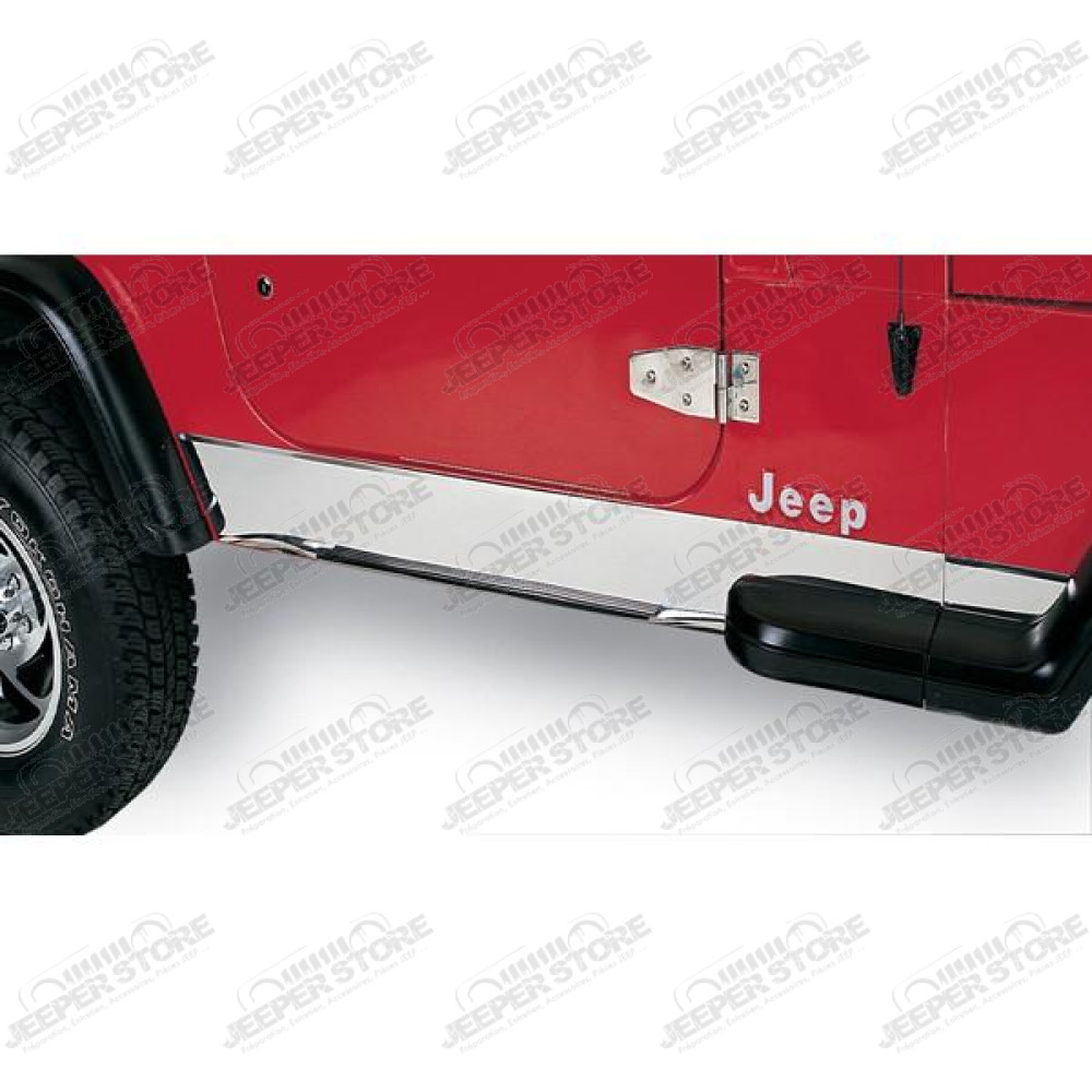 Rocker Panel Cover, Stainless Steel; 87-95 Jeep Wrangler YJ