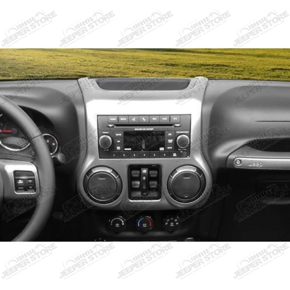 Dashboard Radio Console, Center, Charcoal; 11-18 Jeep Wrangler JK