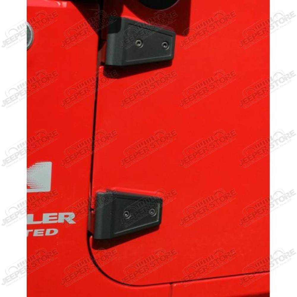 Door Hinge Cover Kit, Textured Black; 07-18 Jeep Wrangler JK