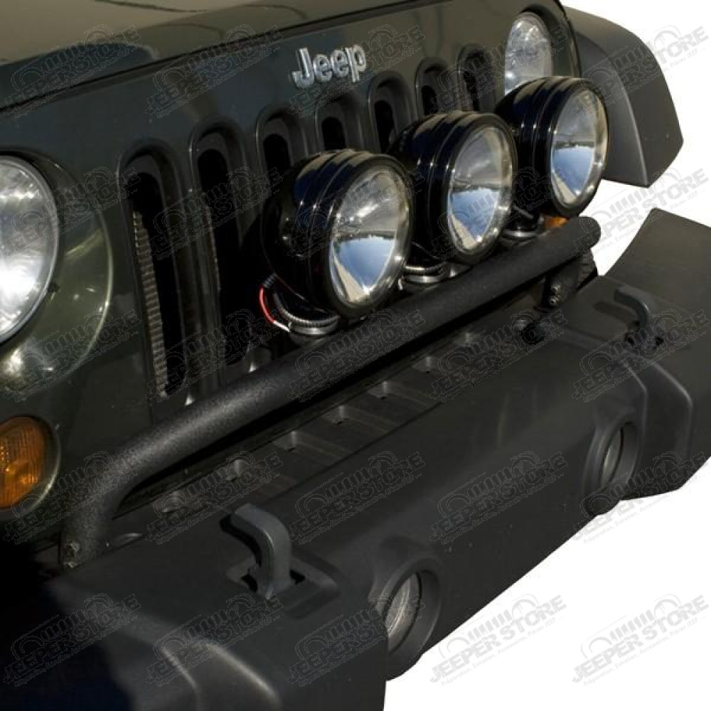Light Bar, Bumper Mounted, Textured Black; 07-18 Jeep Wrangler JK