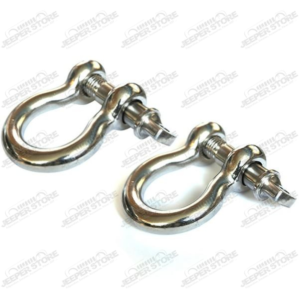 D-Ring Shackle Kit, 7/8 Inch, Stainless Steel, Pair