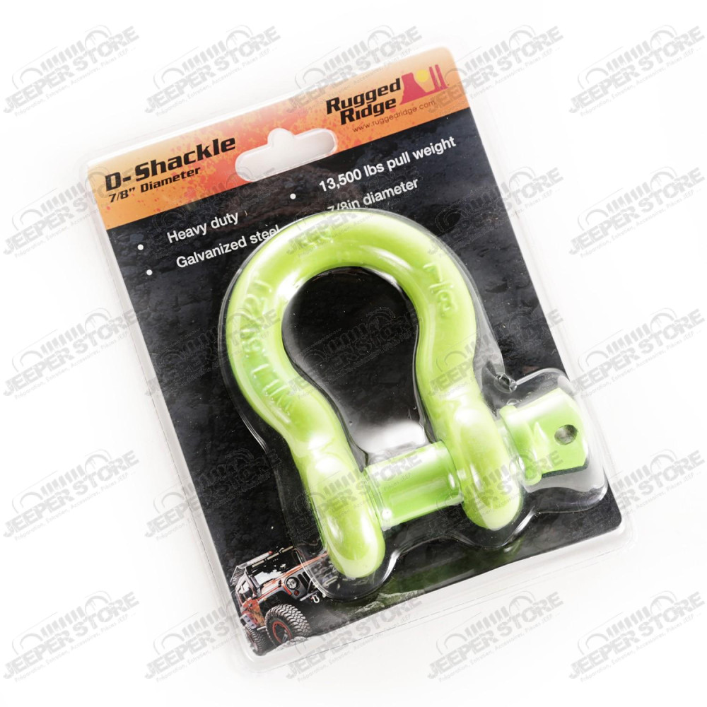 D-Ring Shackle, 7/8 inch, 13500 Lb, Green