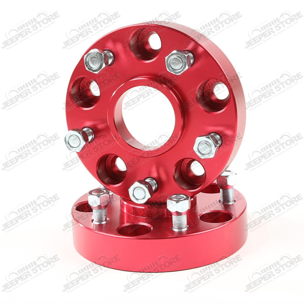Wheel Spacer Kit, 1.25 Inch, Red, 5x5; 99-04 Jeep Grand Cherokee WJ