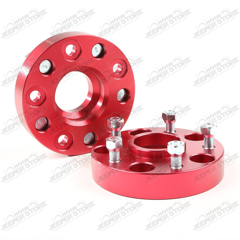 Wheel Spacer Kit, 1.25 Inch, Red, 5x5 99-04 Jeep Grand Cherokee WJ