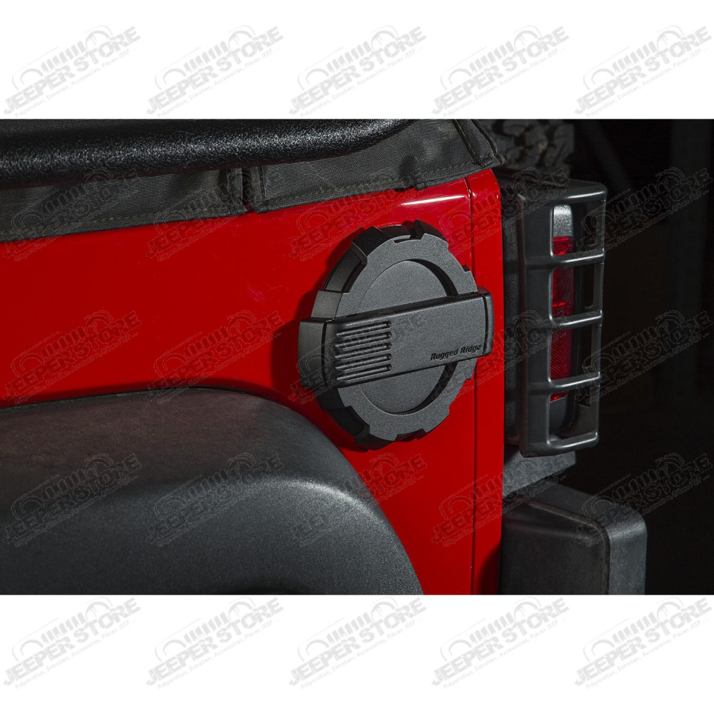 Elite Gas Cap Door, Non-Lock, Black 07-18 Jeep Wrangler JK