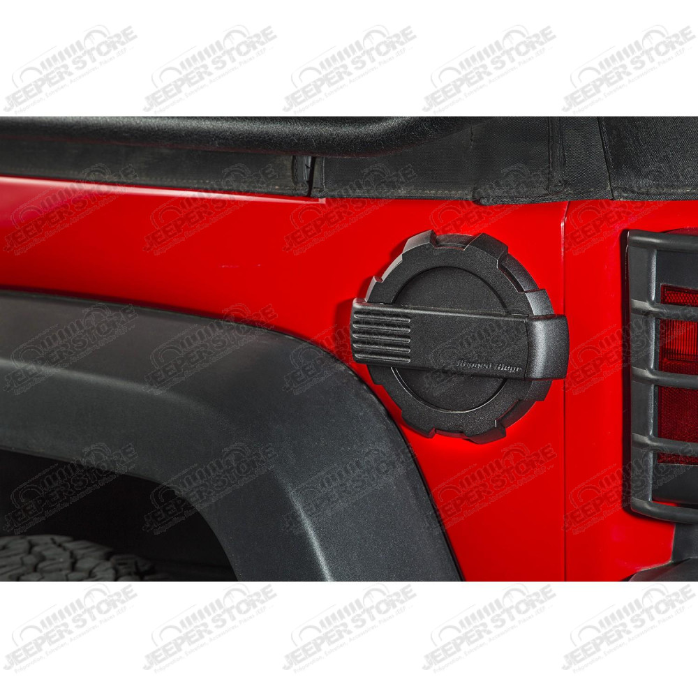 Elite Gas Cap Door, Non-Lock, Black 07-18 Jeep Wrangler JK