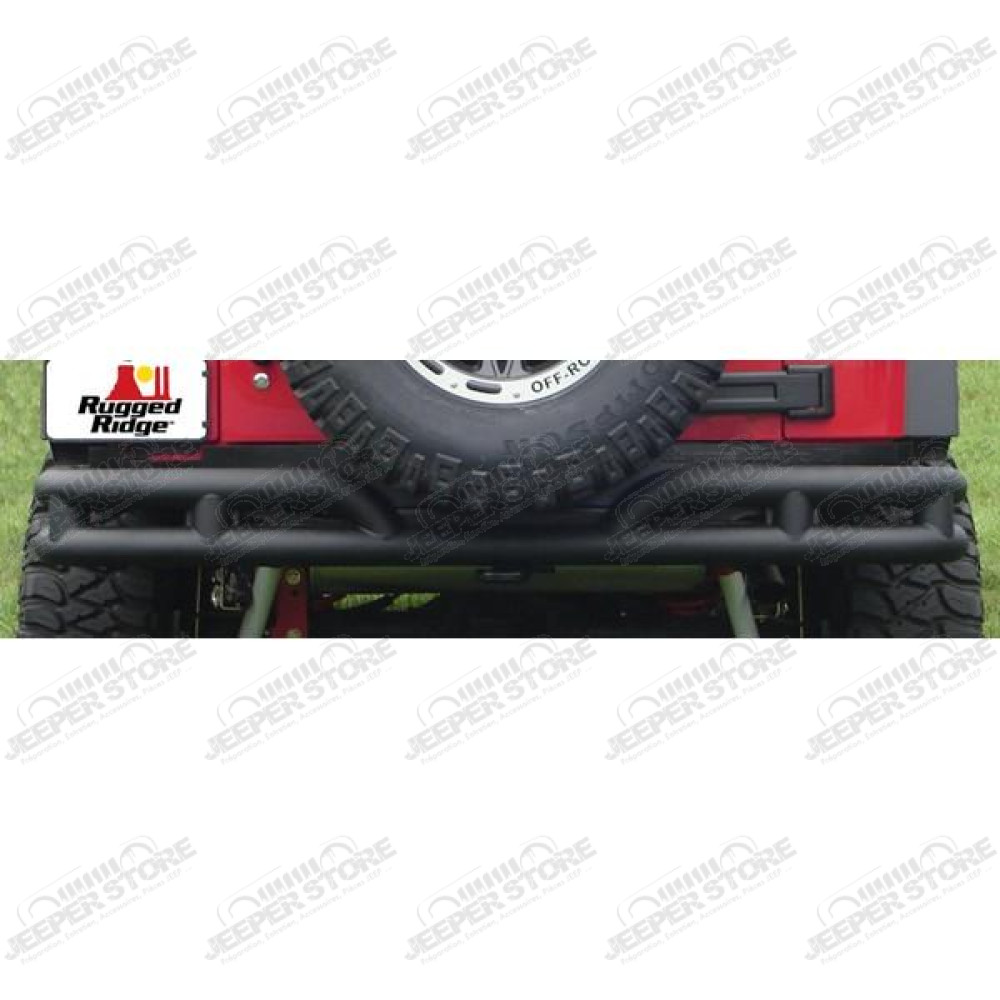 Double Tube Bumper, Rear, 3 Inch; 07-18 Jeep Wrangler JK
