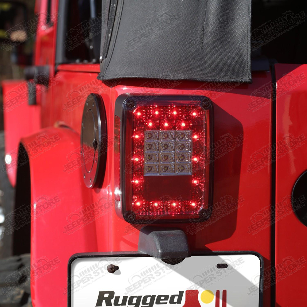 Tail Light Kit, LED, Smoke; 07-18 Jeep Wrangler JK