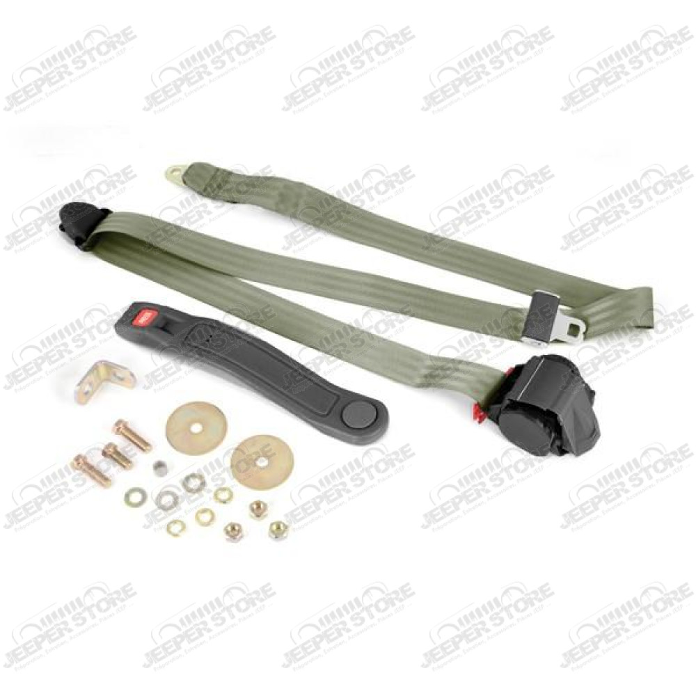 Seat Belt, 3-Point, Retractable, Olive, Universal 