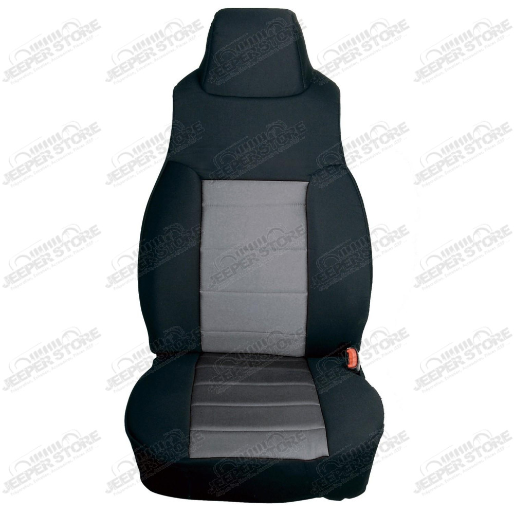 Seat Cover Kit, Front, Neoprene, Gray; 91-95 Jeep Wrangler YJ