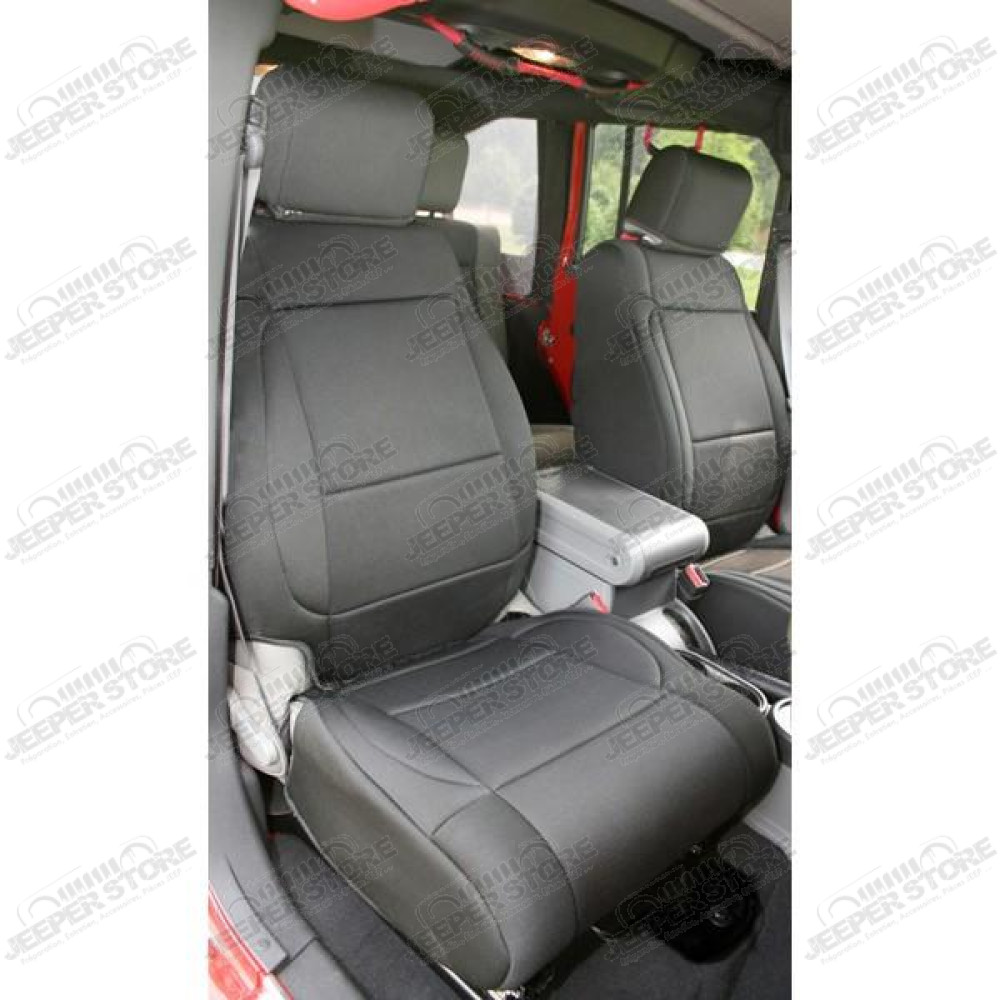 Seat Cover Kit, Front, Neoprene, Black; 07-10 Jeep Wrangler JK
