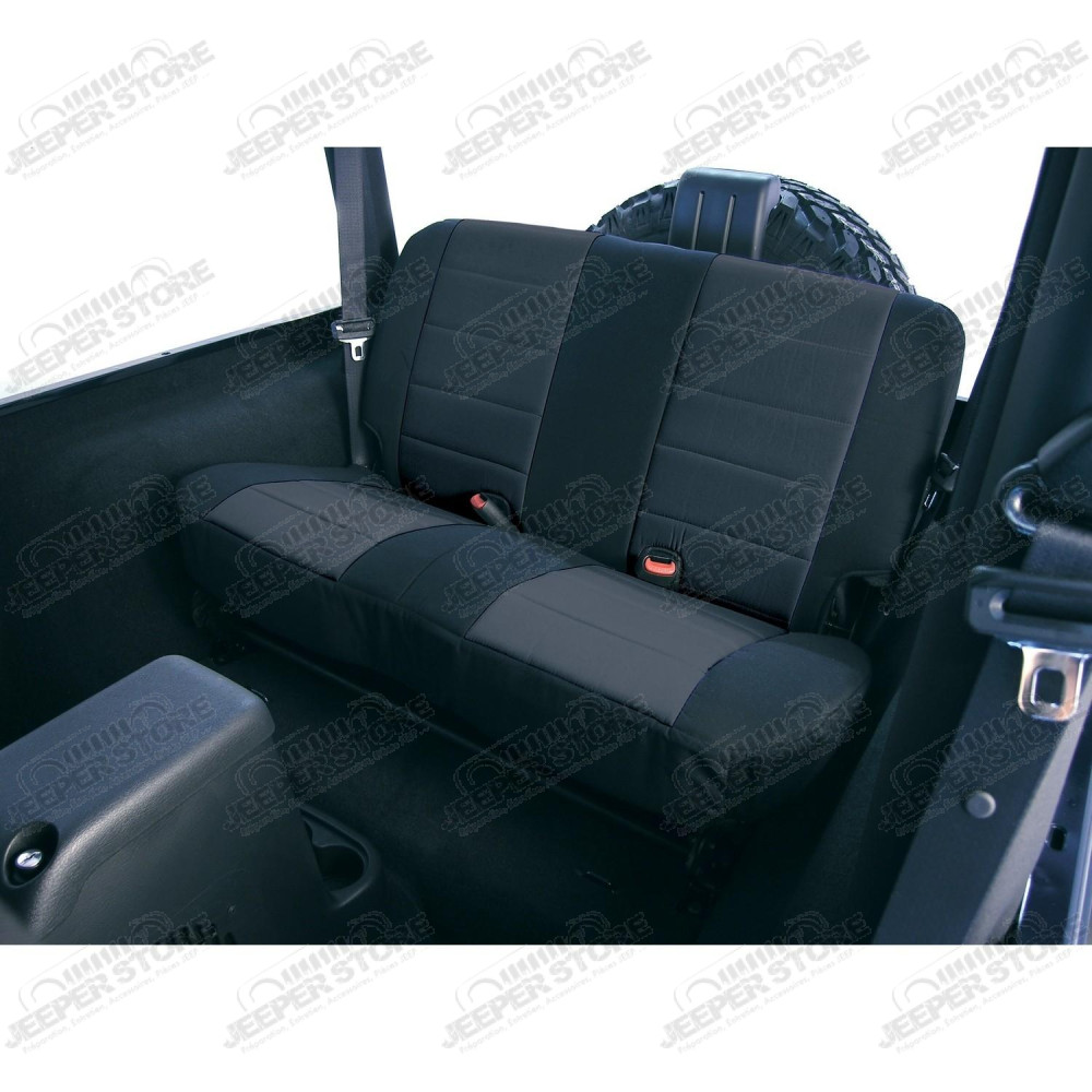 Seat Cover Kit, Rear, Neoprene Black; 97-02 Jeep Wrangler TJ