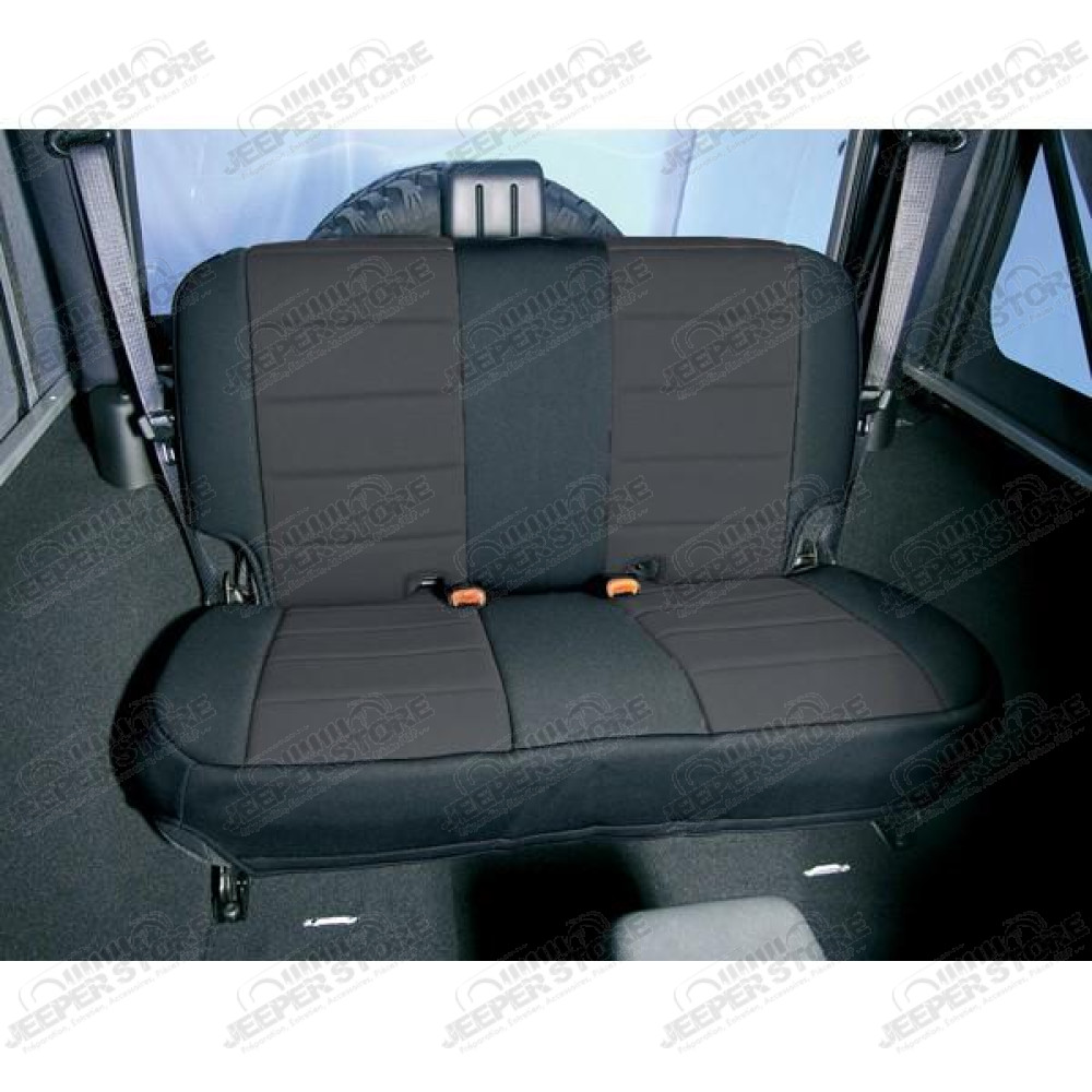 Seat Cover Kit, Rear, Neoprene Black; 80-95 Jeep CJ/Wrangler YJ