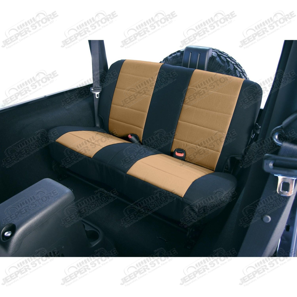 Seat Cover Kit, Rear, Neoprene Tan; 03-06 Jeep Wrangler TJ