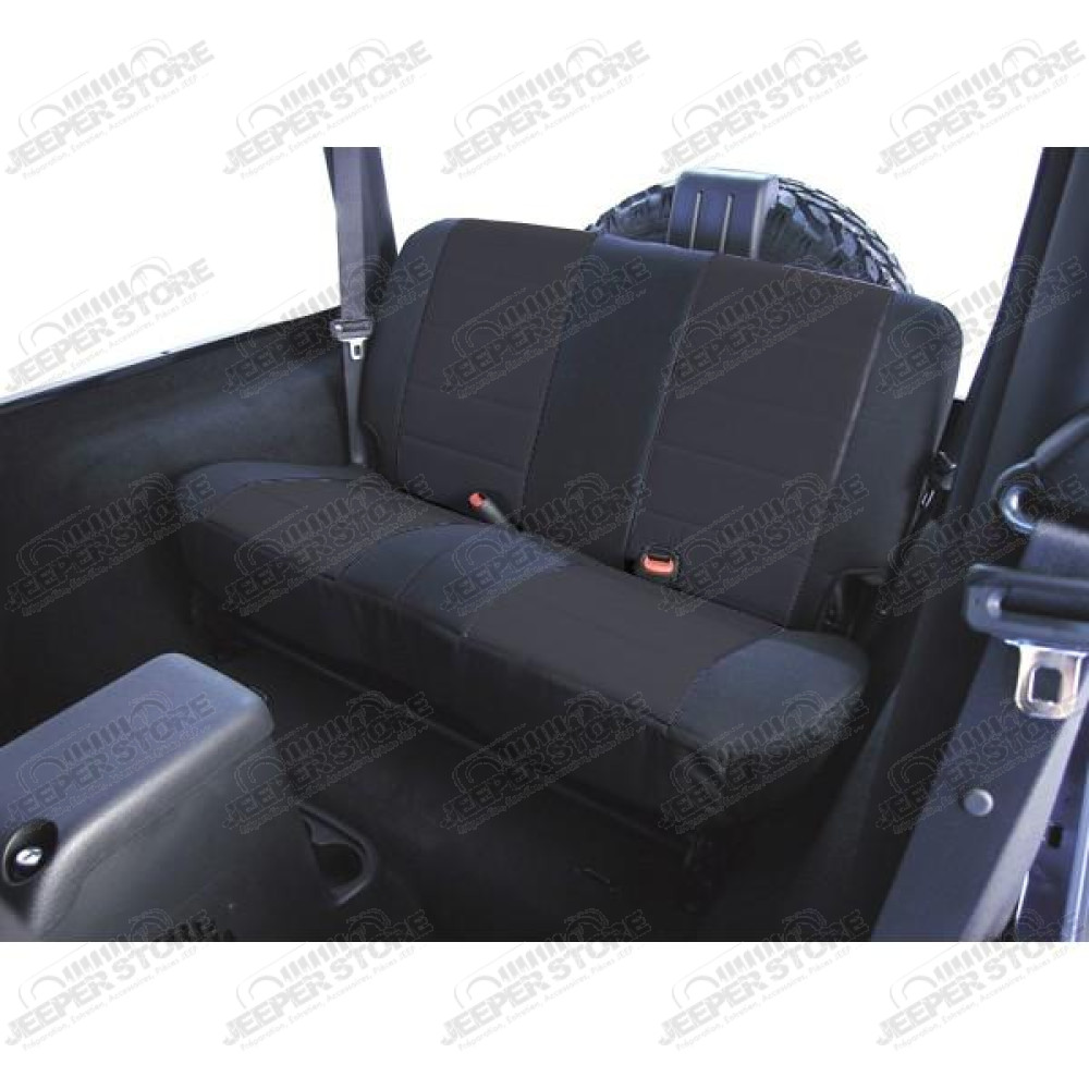 Seat Cover Kit, Rear, Fabric, Black; 80-95 Jeep CJ/Wrangler YJ