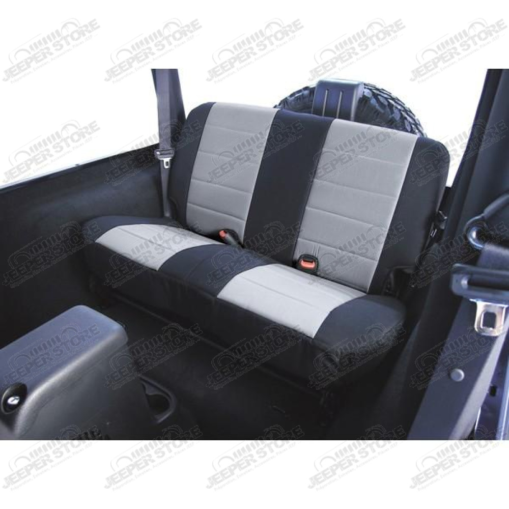 Seat Cover Kit, Rear, Fabric, Gray; 03-06 Jeep Wrangler TJ