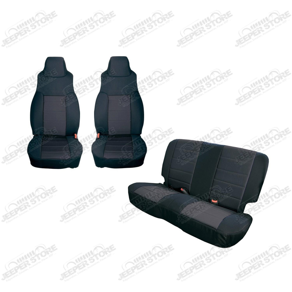 Seat Cover Kit, Black; 03-06 Jeep Wrangler TJ