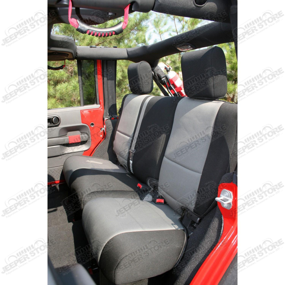 Seat Cover Kit, Black/Gray 07-10 Jeep Wrangler JK, 2 Door