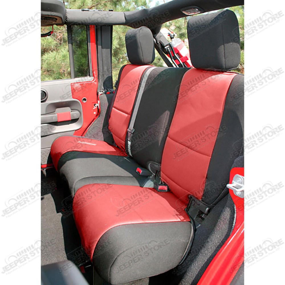 Seat Cover Kit, Black/Red 07-10 Jeep Wrangler JK, 2 Door