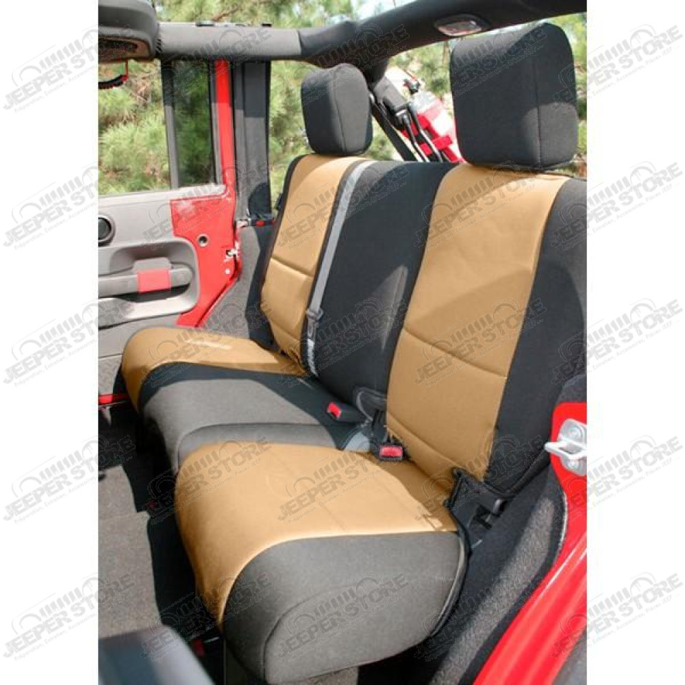 Seat Cover Kit, Black/Tan 11-18 Jeep Wrangler Unlimited JKU, 4 Door