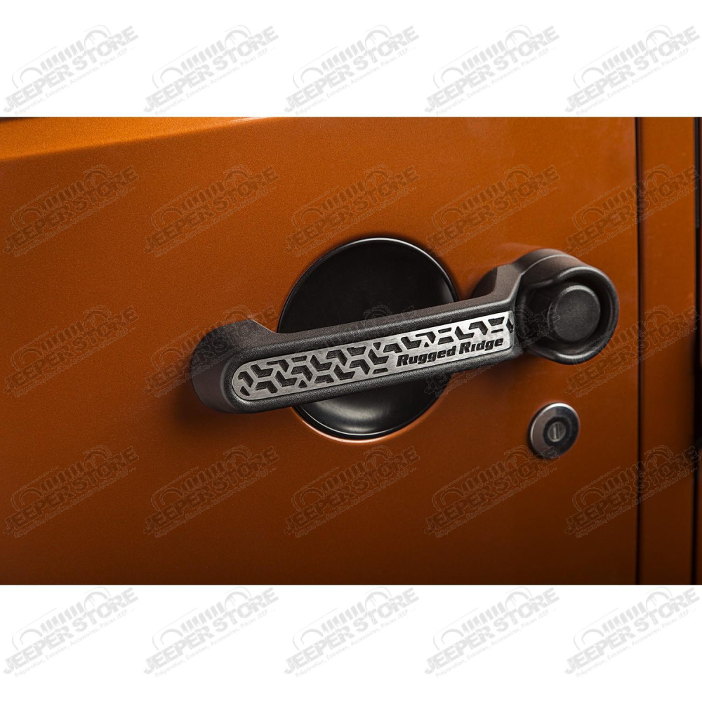 Elite Door Handle Inserts, Contrast Tread 07-18 Wrangler JK, 2 Door