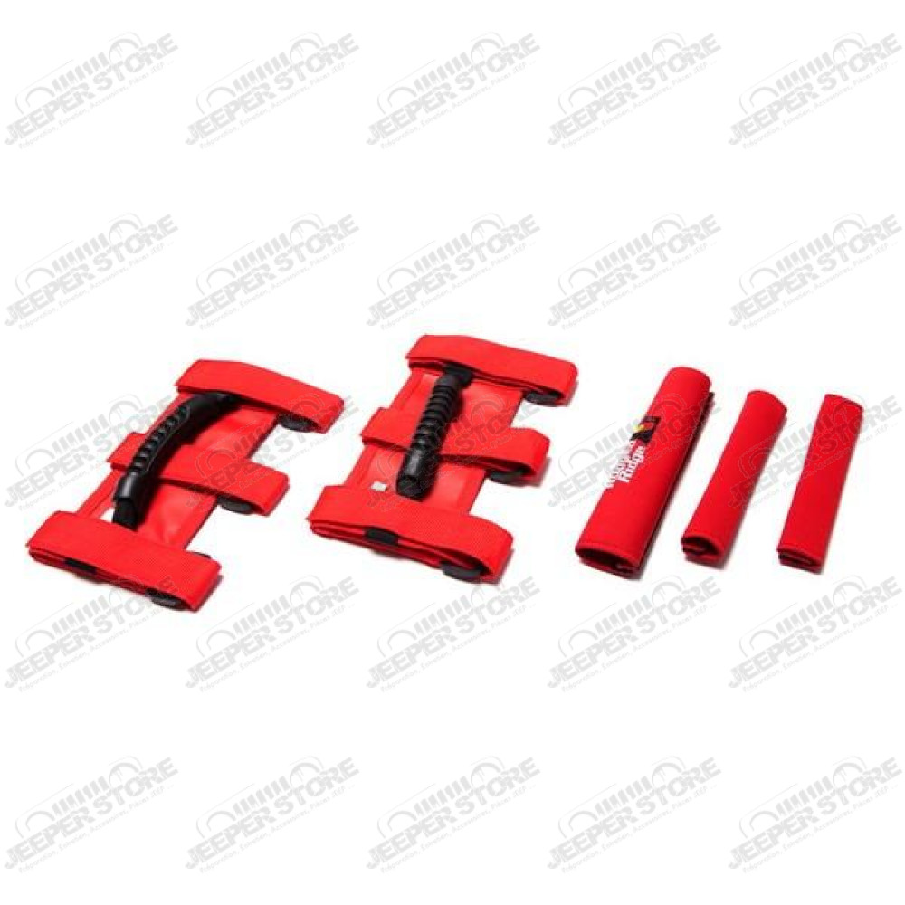 Grab Handle Cover Kit, Red; 87-95 Jeep Wrangler YJ
