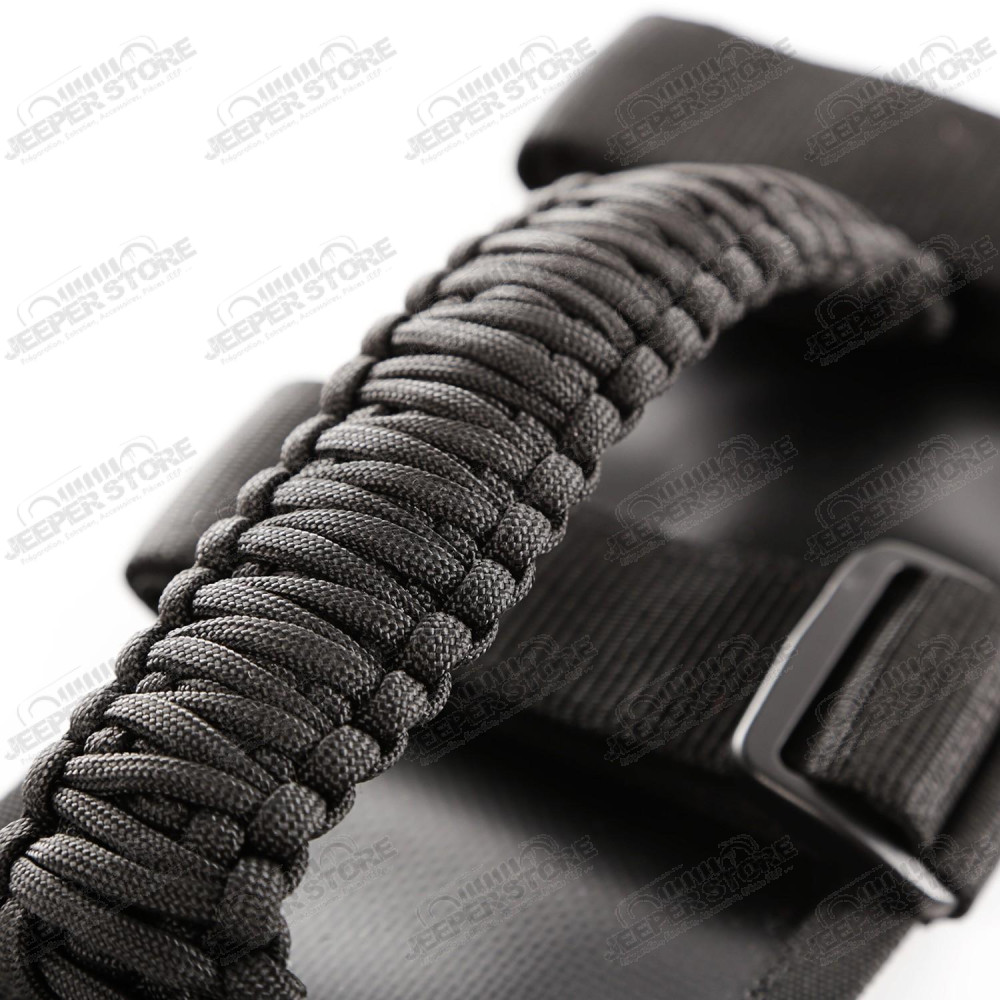 Grab Handle Kit, Paracord, Black/Black 55-19 Jeep CJ/Wrangler/Gladiator