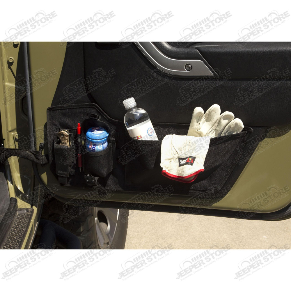 Storage Panel, Pair, Door Mounted, Pouches 11-18 Jeep Wrangler JK/JKU