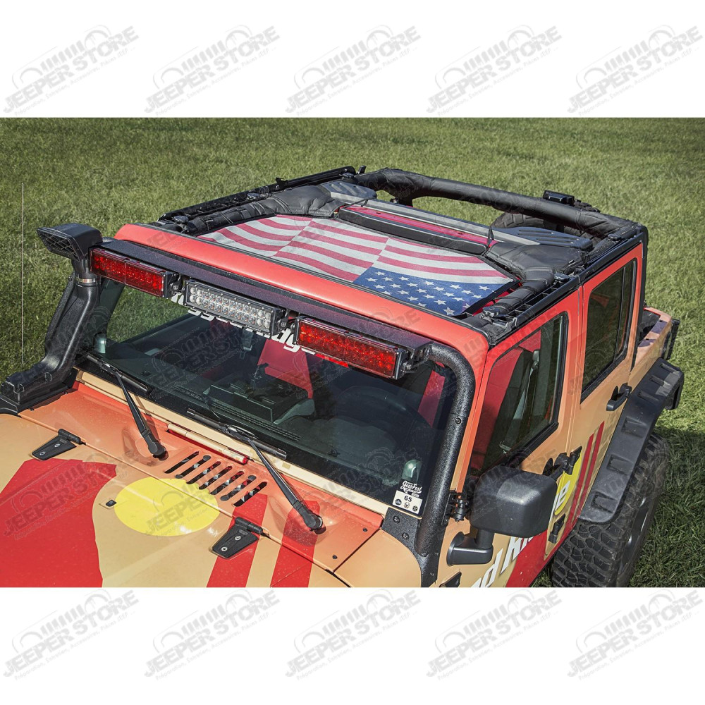 Eclipse Sun Shade, Front, American Flag 07-18 Jeep Wrangler JK