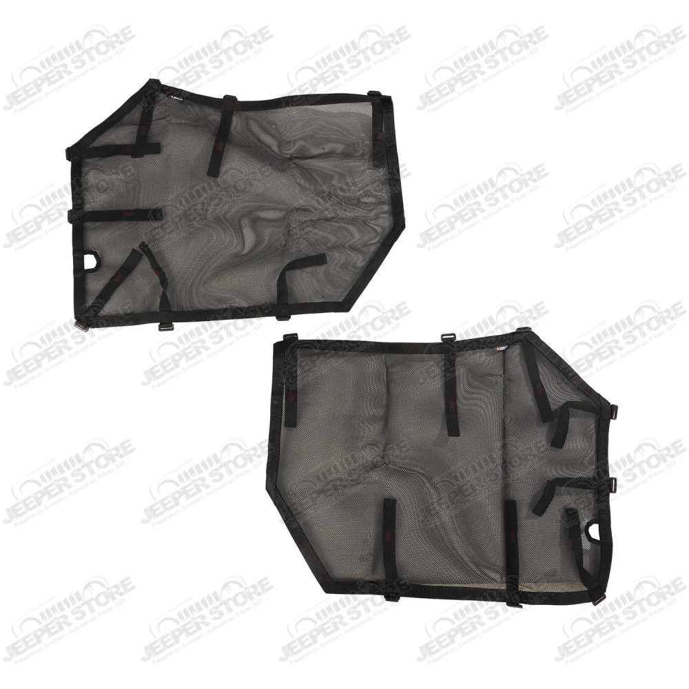 Fortis Tube Door Covers, Front Pair, Black; 18-20 JL/JLU