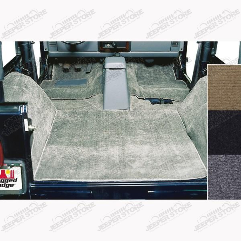 Deluxe Carpet Kit, Gray; 76-95 Jeep CJ/Wrangler YJ