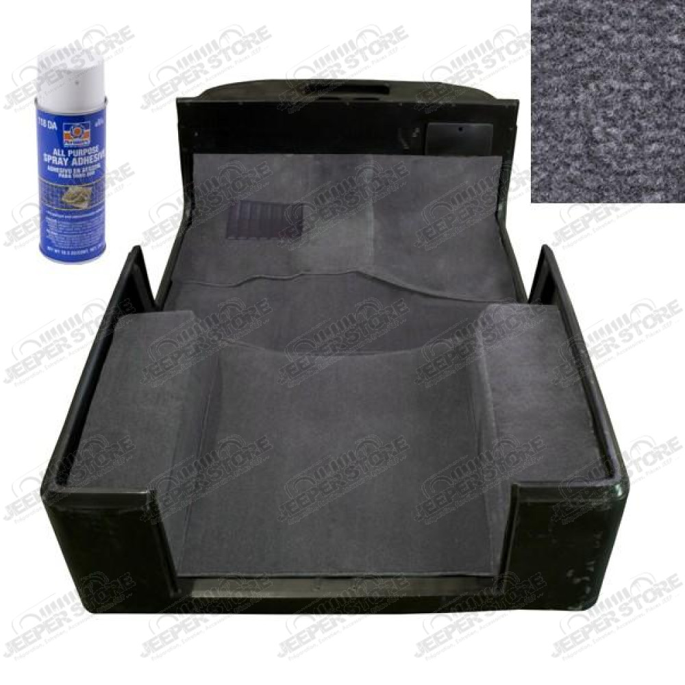 Deluxe Carpet Kit, with Adhesive, Gray; 97-06 Jeep Wrangler TJ