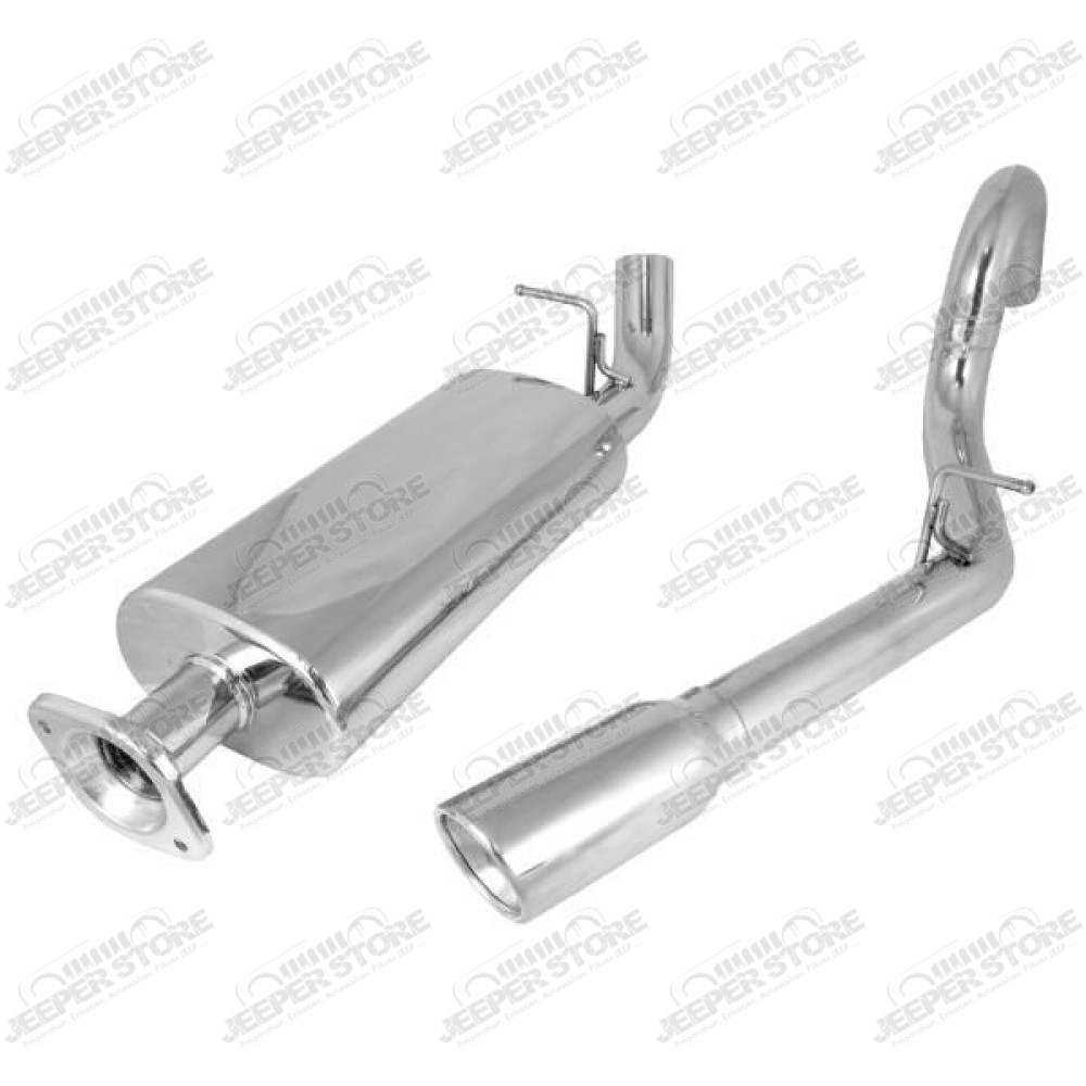 Exhaust System Kit, Cat Back, Stainless Steel; 00-06 Jeep Wrangler TJ