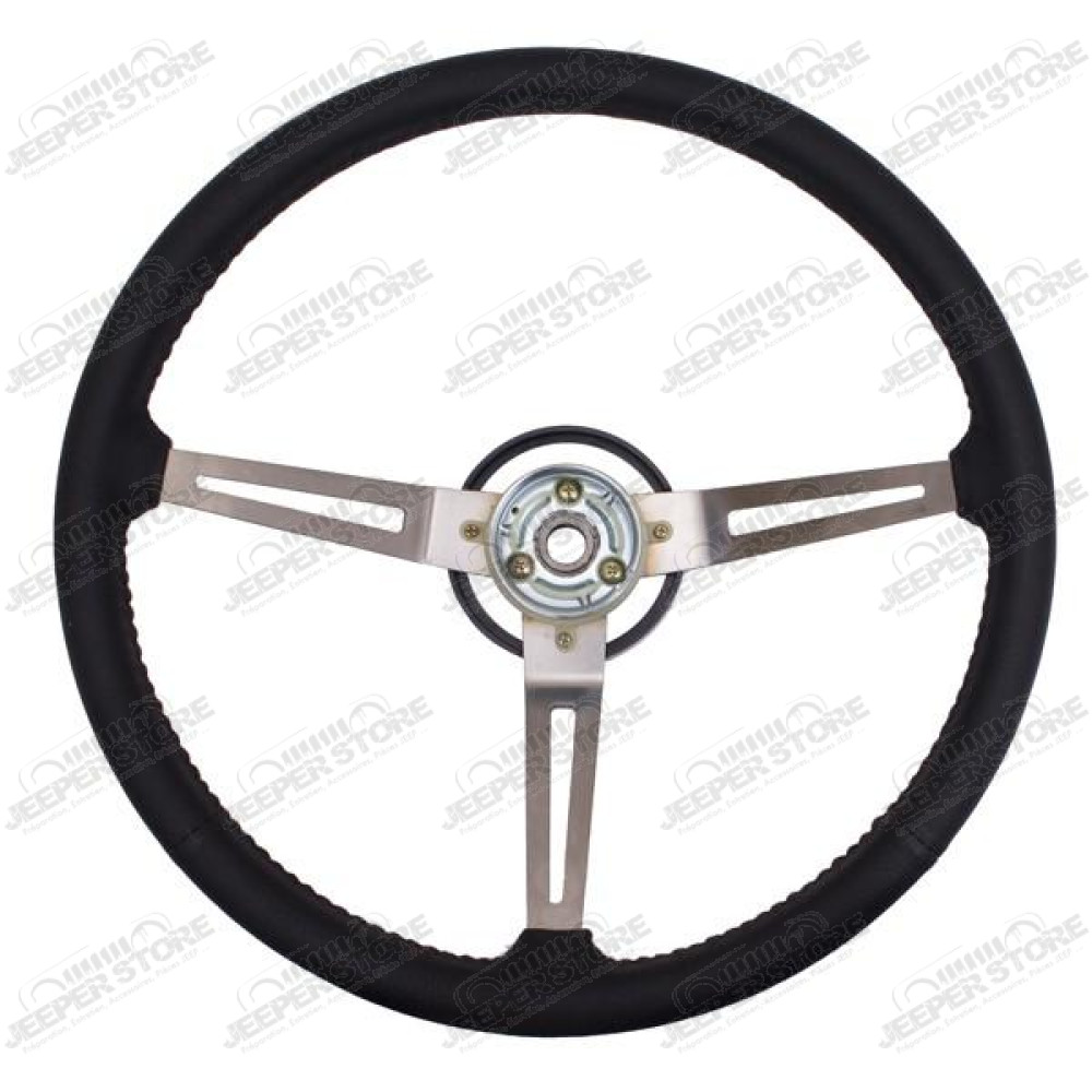 Steering Wheel, Leather; 76-95 Jeep CJ/Wrangler