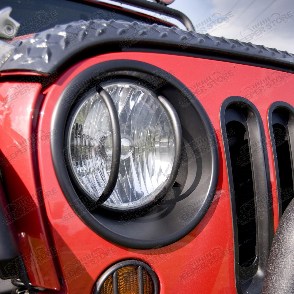 Headlight Bezels, Black 07-18 Jeep Wrangler JK/JKU