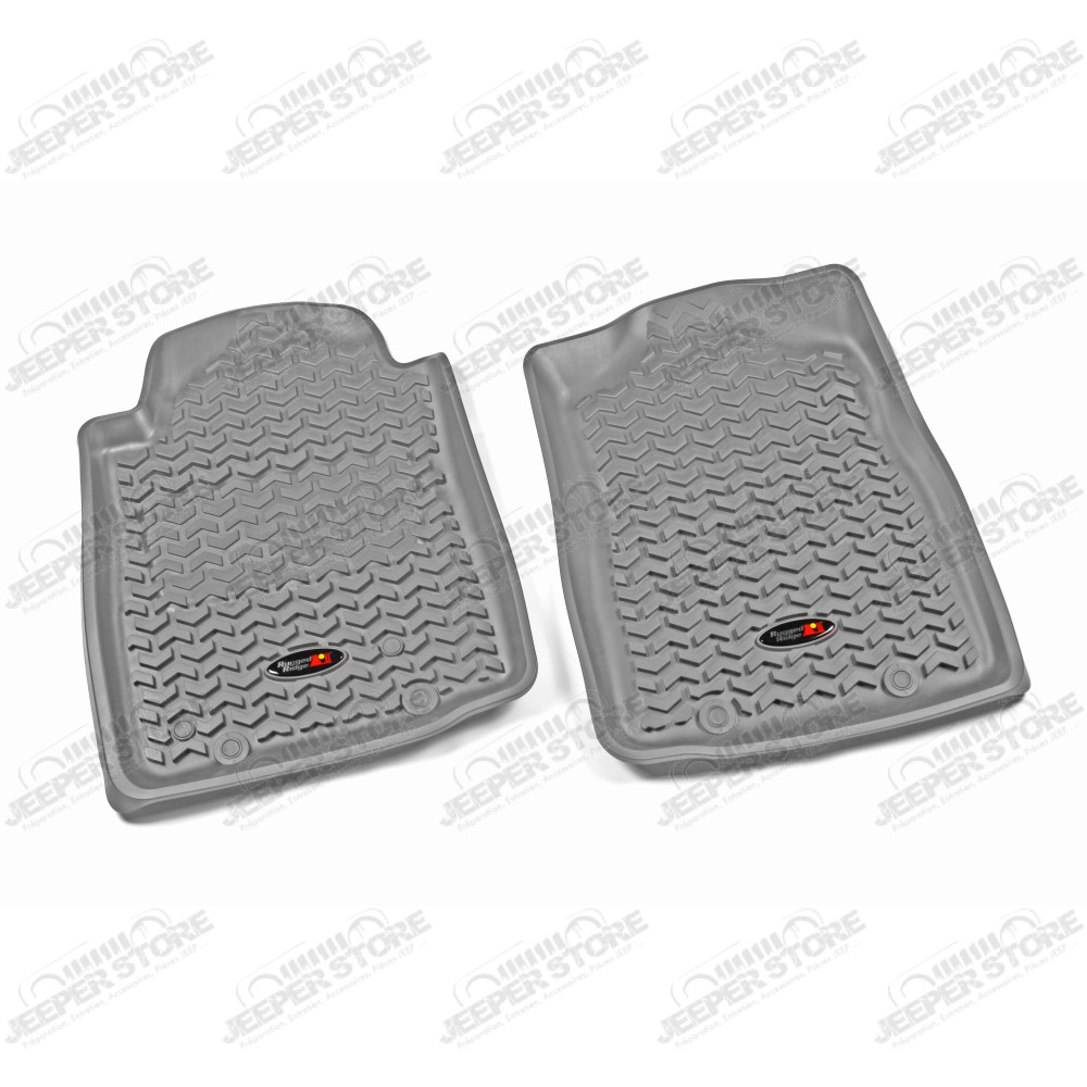 All Terrain Floor Liner, Front Pair, Gray; 12-18 Toyota Tacoma