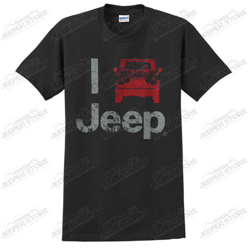 Tee-shirt Jeep noir "I Jeep", unisex, taille XL