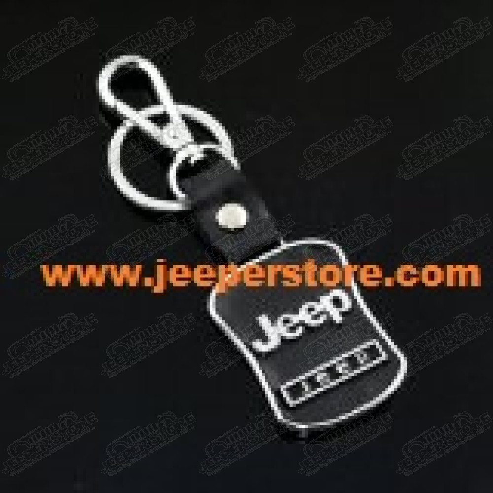 Porte clef Jeep, carré avec vague noir 