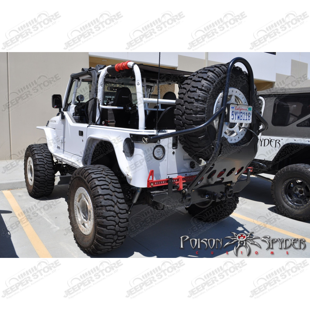 Support de roue de secours Poison Spider pour pneu jusqu'à 40" pour Jeep Wrangler TJ