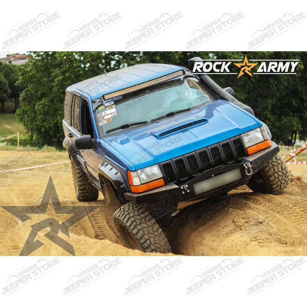 Pare chocs avant acier avec porte treuil Rock Army Jeep Grand Cherokee ZJ, ZG