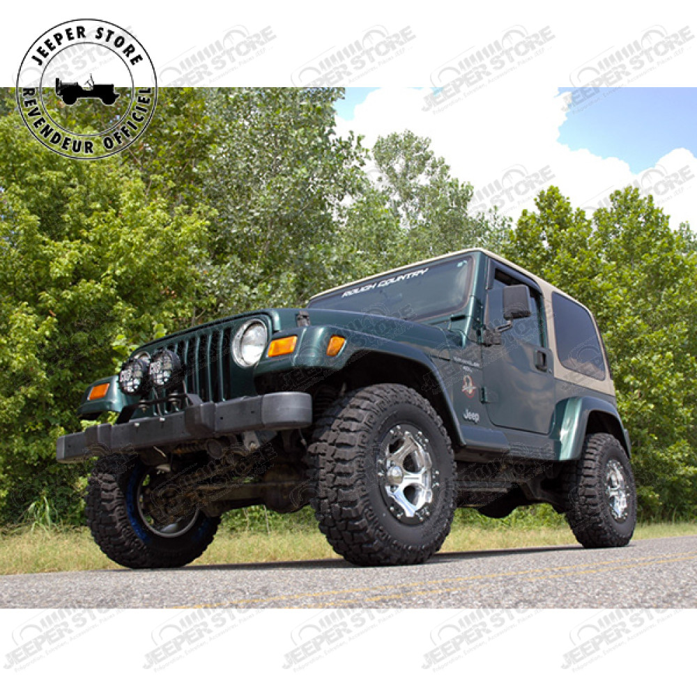 Kit réhausse +2.5" (+6.35cm) Rough Country - Jeep Wrangler TJ - RCK653.20 / RCK652.20