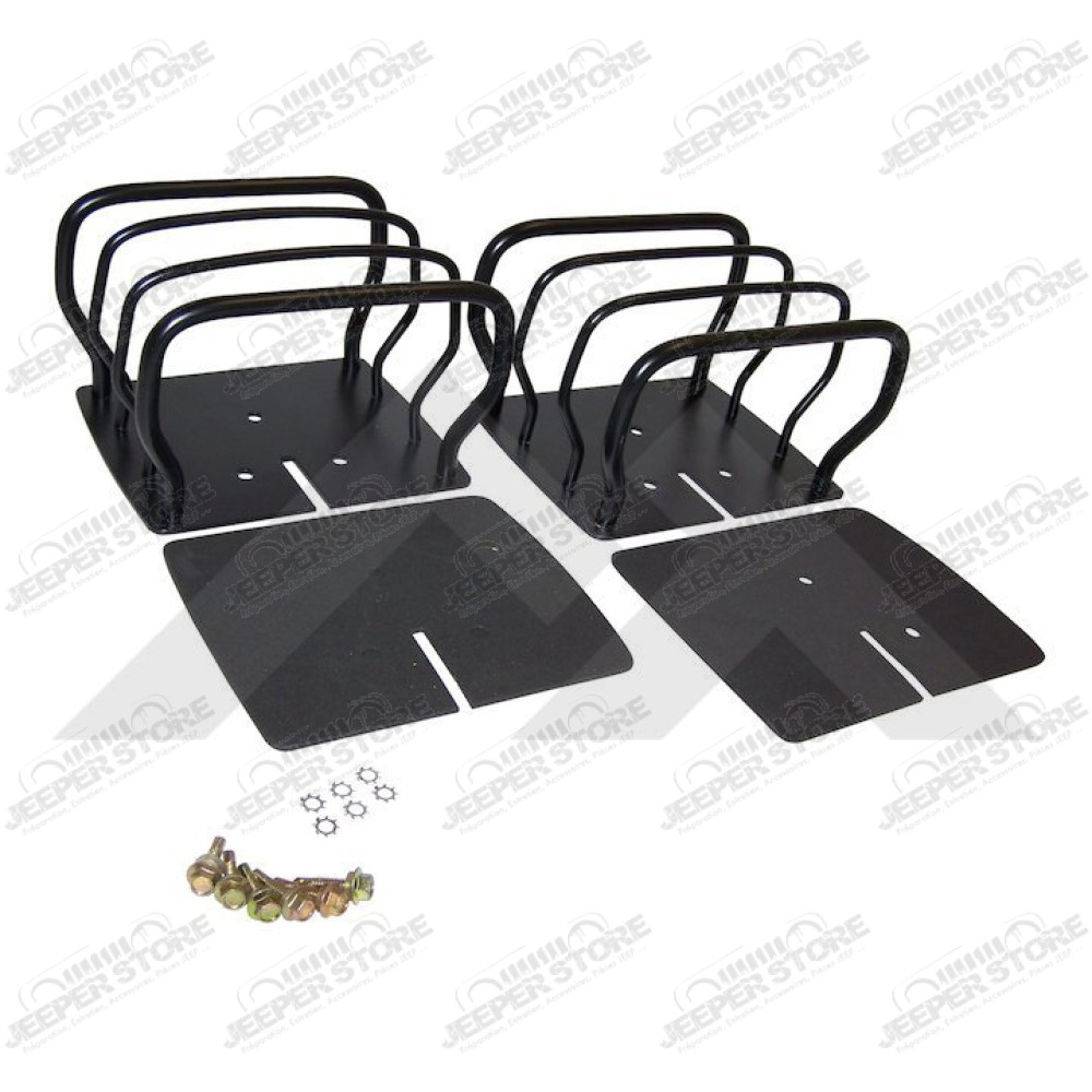 Kit protections de feux arrière acier noir Jeep CJ, Wrangler YJ et TJ