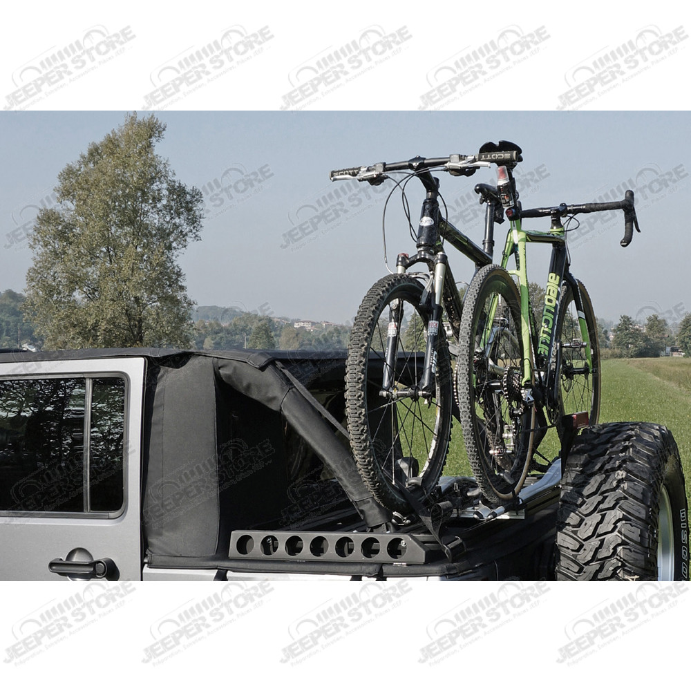Support de 2 vélos pour galerie de coffre Cargo Rack Suntop pour Jeep Wrangler JK (2 ou 4 portes)
