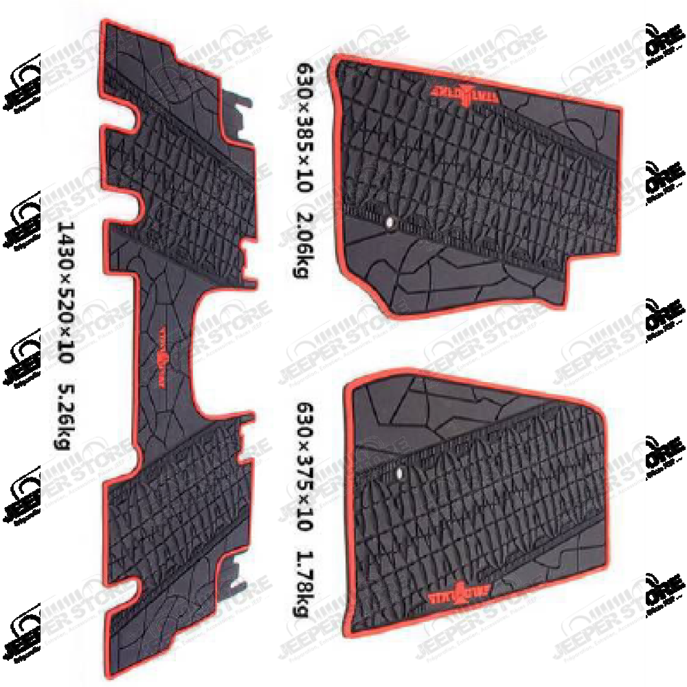 Kit tapis caoutchouc avant et arrière pour Jeep Wrangler JK (2 portes)